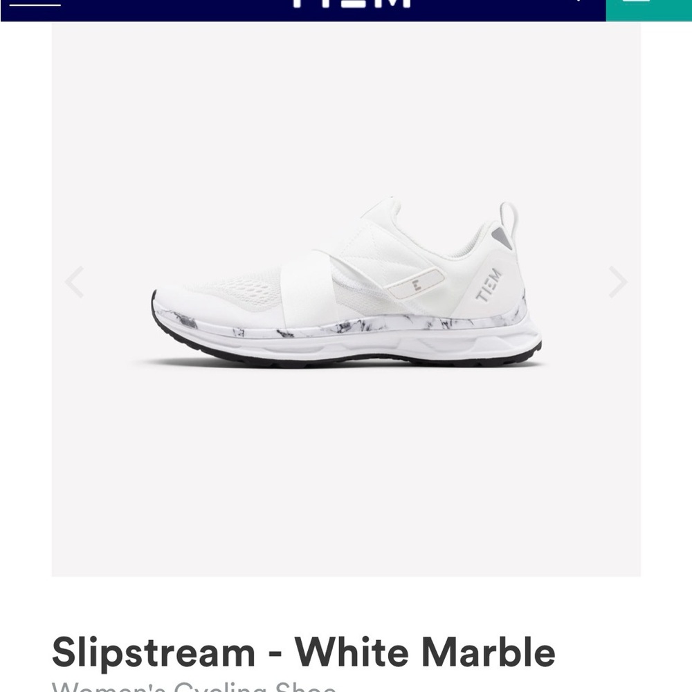 TIEM Women's White Marble Spin/Cycling Shoes with Cleats